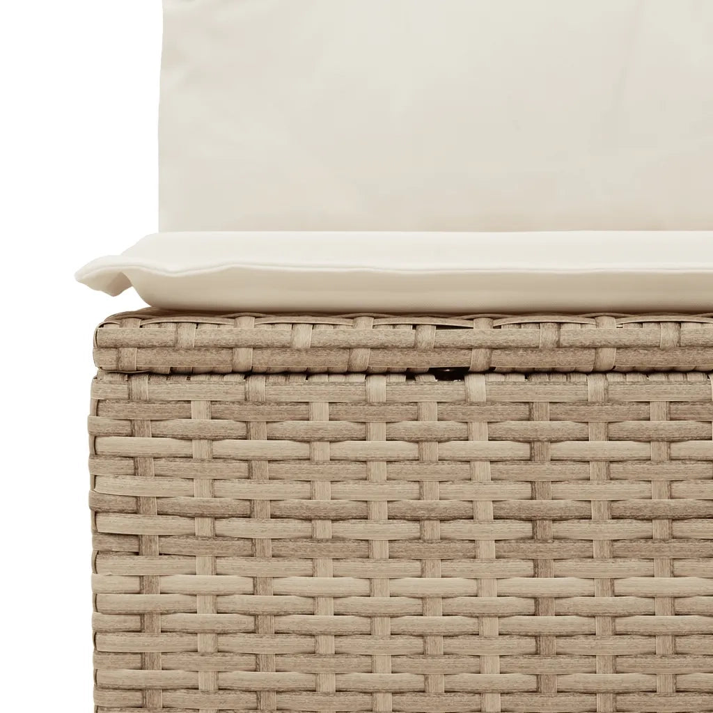 Set Divano da Giardino 5 pz con Cuscini Beige in Polyrattan 3255918