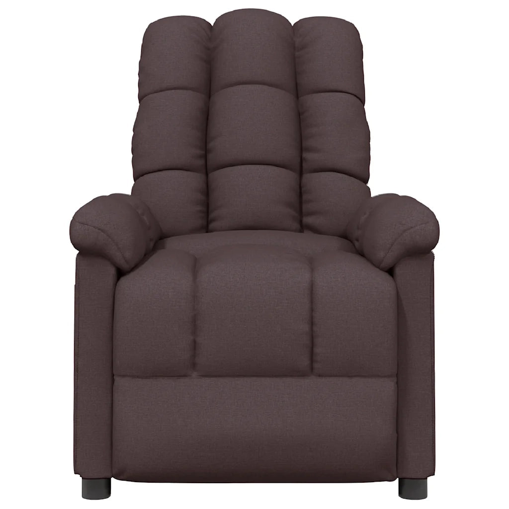 Poltrona Reclinabile Marrone Scuro in Tessuto 289801