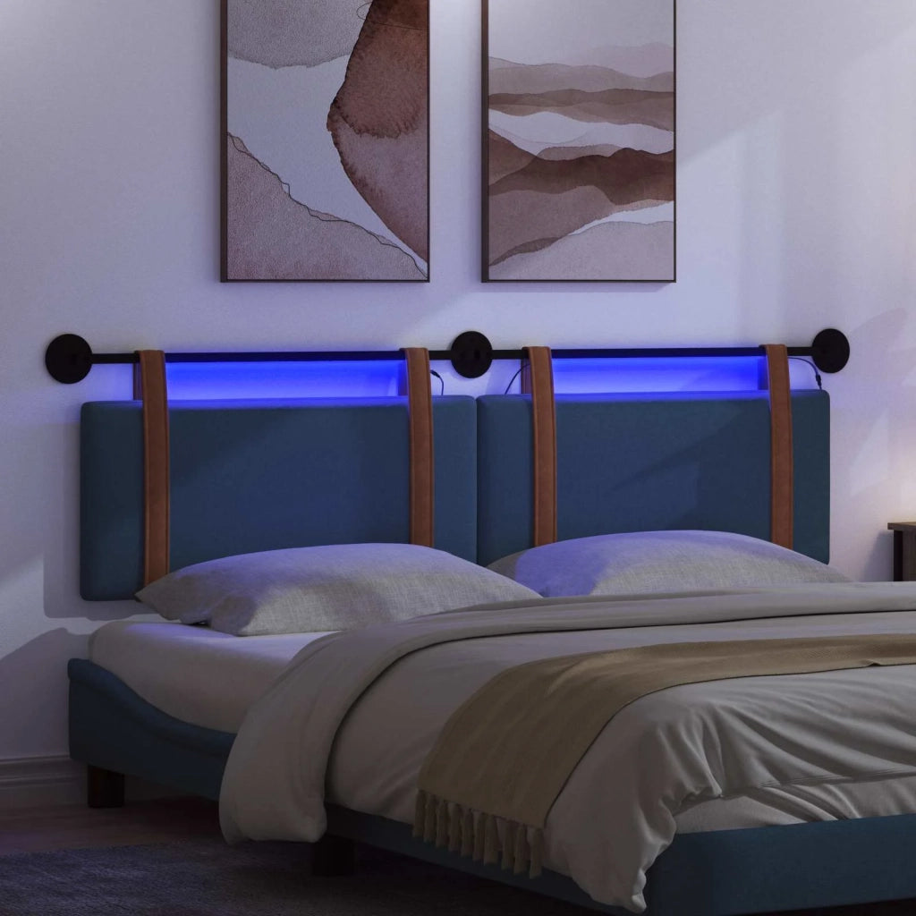 Testiera | Testata sospesa Con luce LED Blu PU Antico