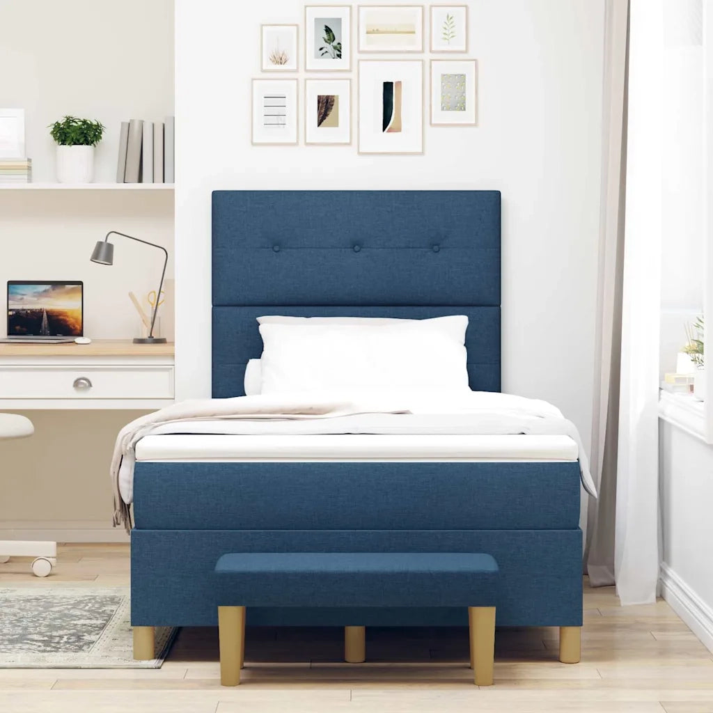 Letto a molle con testiera Blu 190 x 120 cm Tessuto 3344288