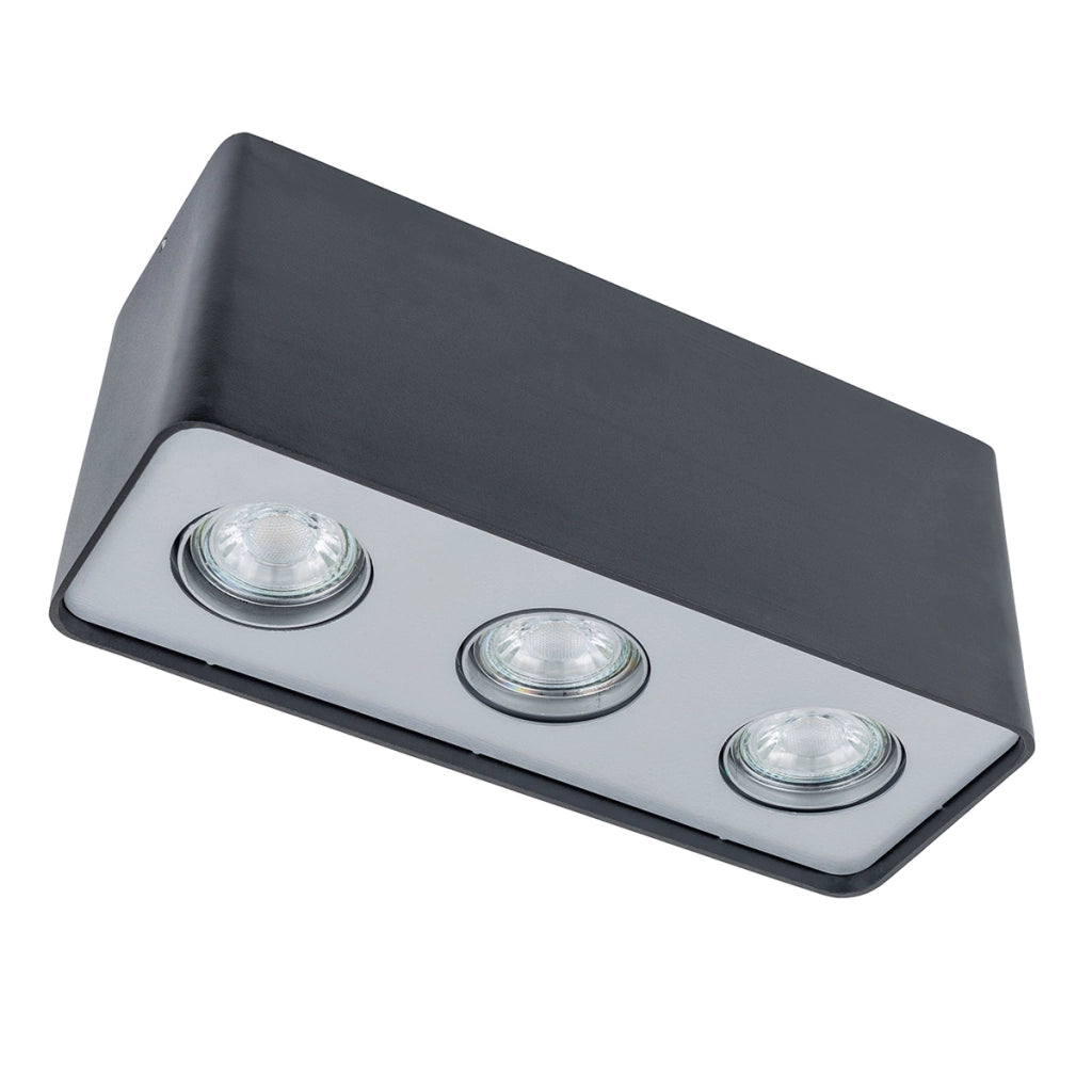 Lampada a sospensione Harris Italux nera 3xGU10 LED