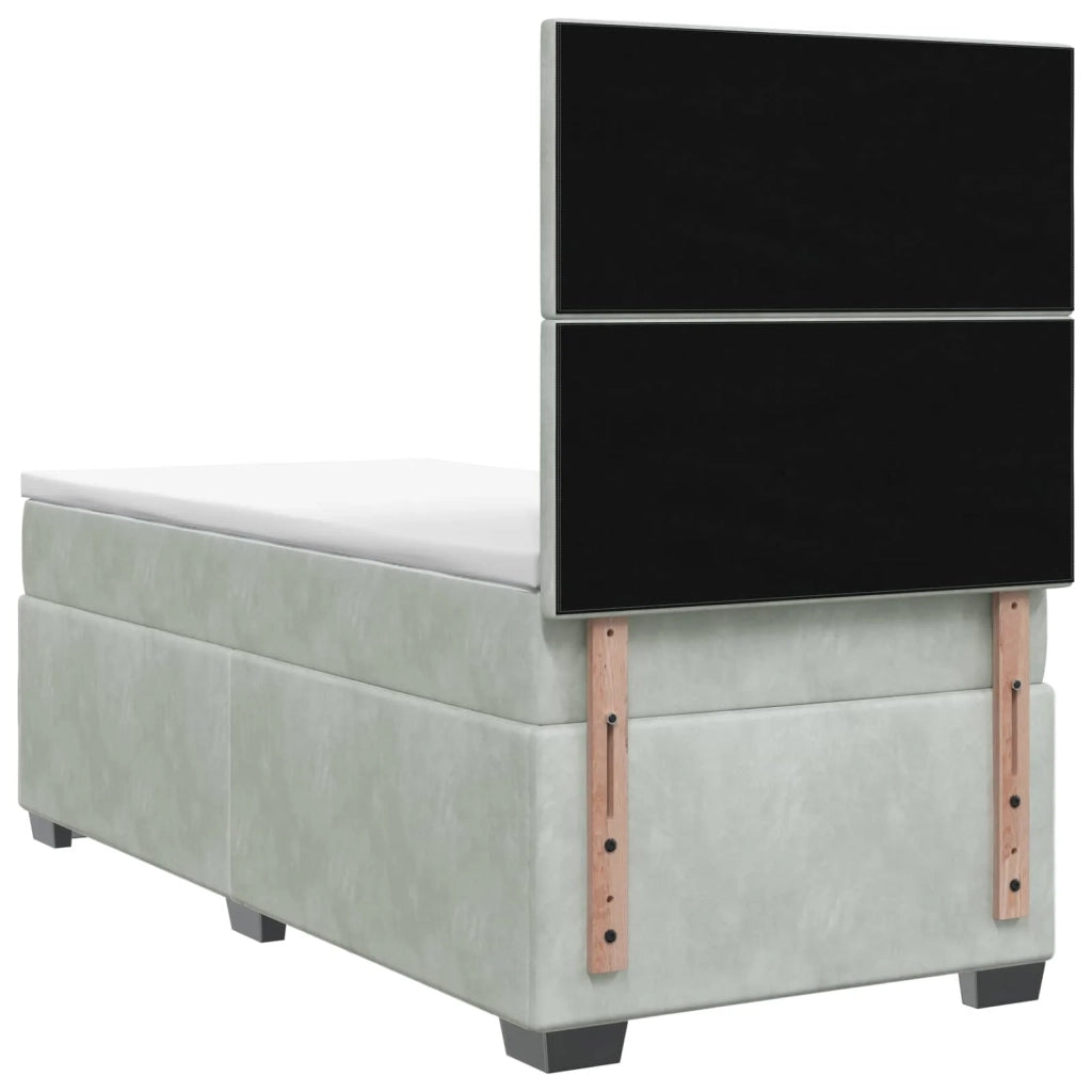 Letto box spring con materasso Grigio Chiaro 100 x 200 cm 3455042