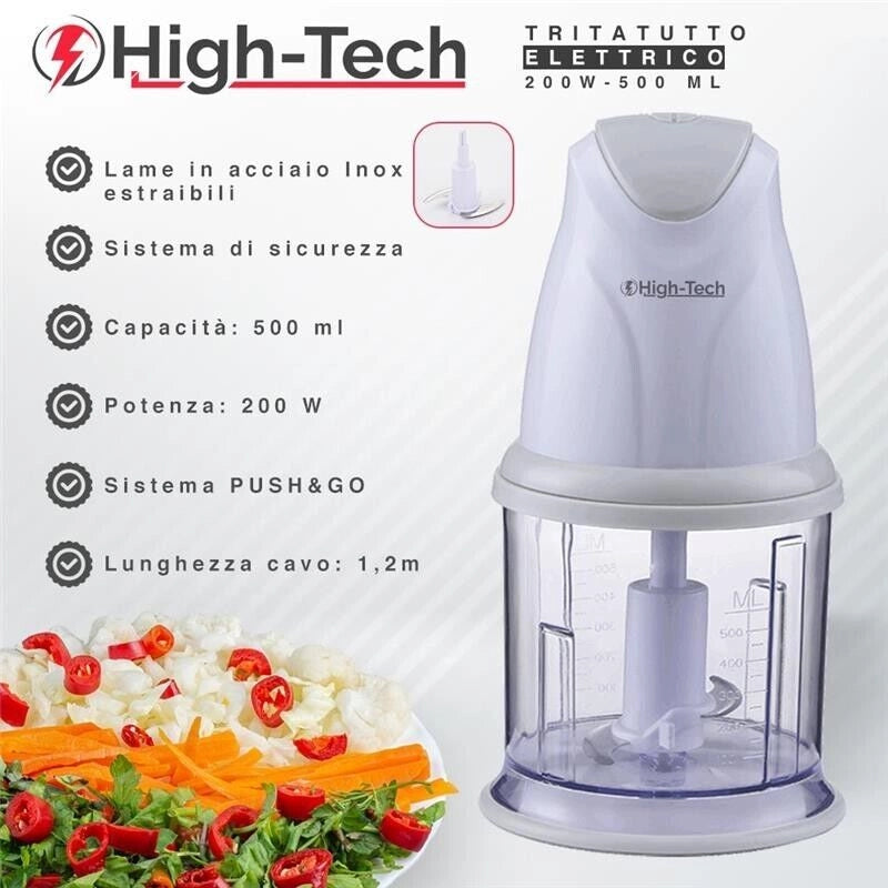 HIGH-TECH TRITATUTTO ELETTRICO DA 200 W CON CAPIENZA 500 ML