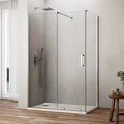 Box doccia angolare KENNA fisso + scorrevole + laterale fisso 100x75 cm (95-100/72-74) cromo lucido vetro trasparente
