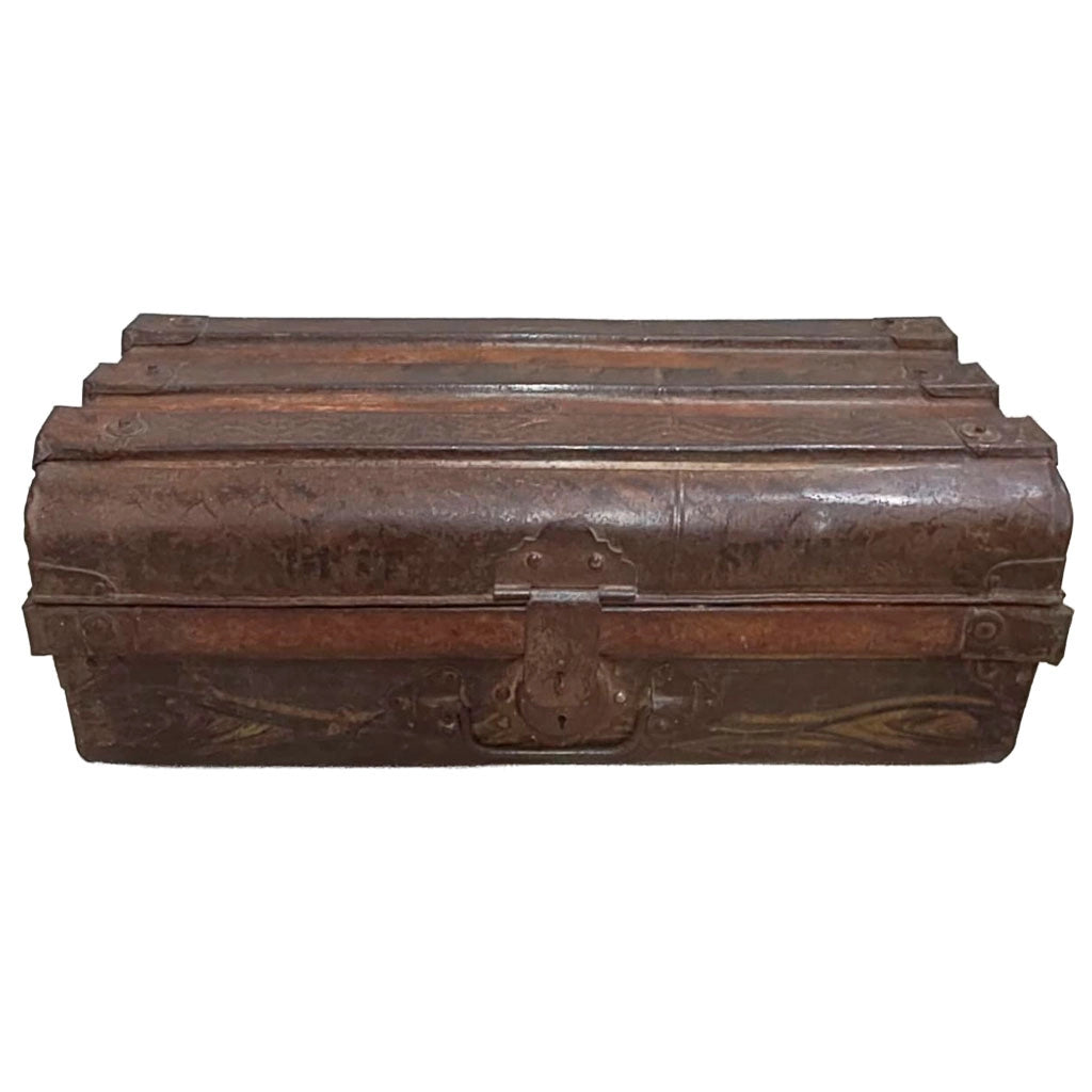 Valigia artigianale in metallo, 67x37x25h cm