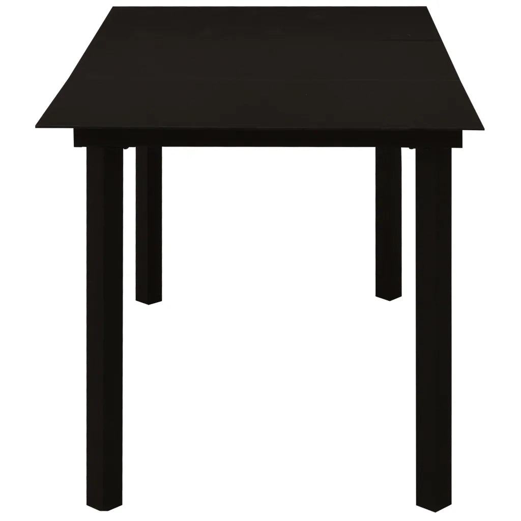 Set da Pranzo da Giardino 5 pz Nero in Vetro e Acciaio