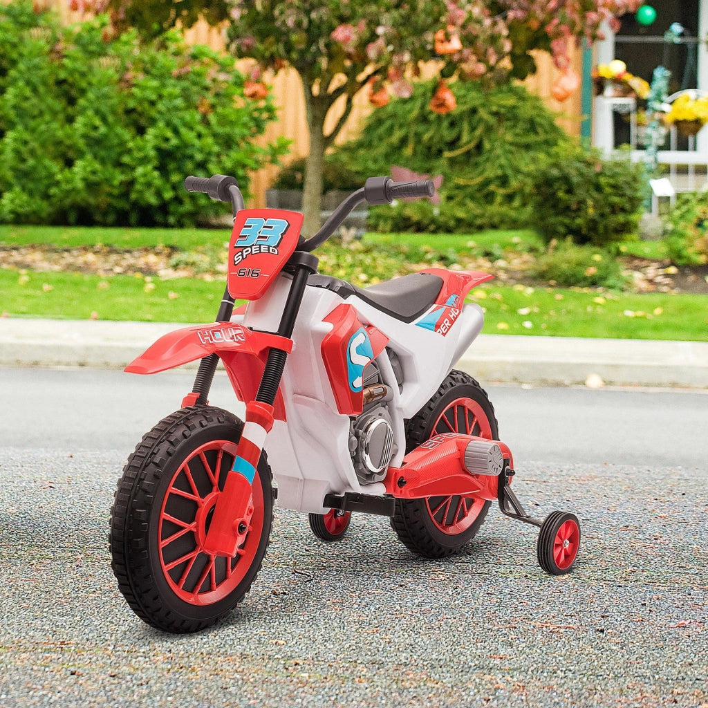 Moto Elettrica per Bambini 6V Motocross Rossa
