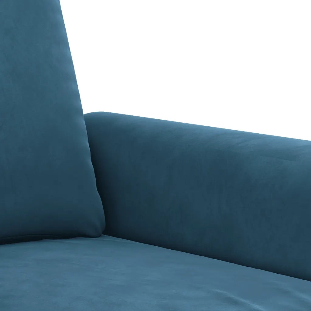 Set di Divani 3 pz con Cuscini Blu in Velluto 3202179