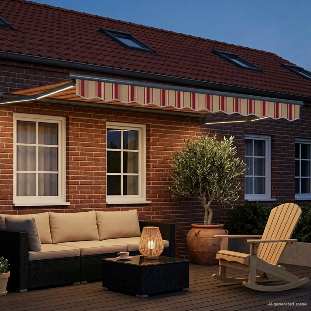 Tenda retrattile manuale con LED Multicolore 3,5 x 2 m 3419387