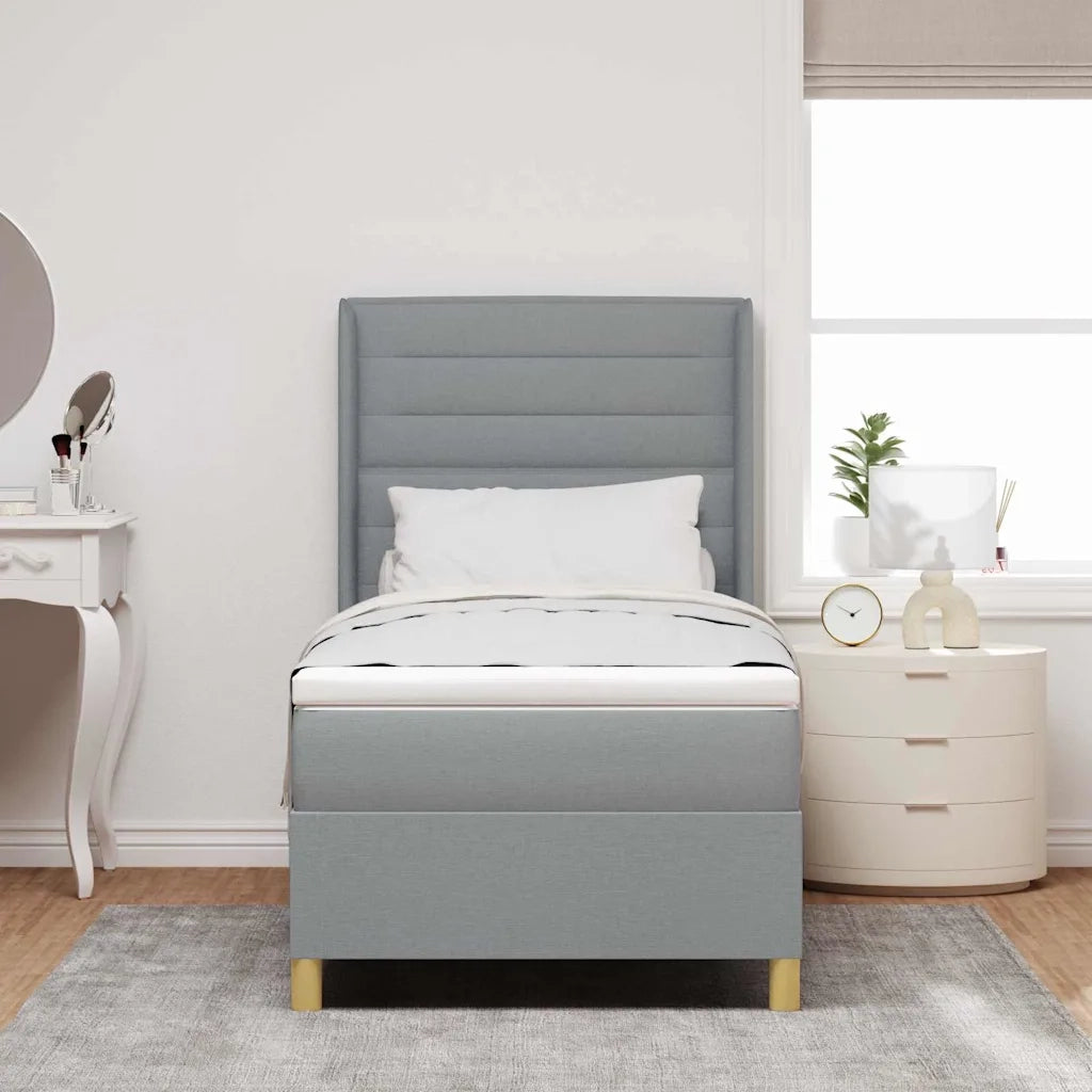 Letto a molle con materasso Grigio chiaro 80 x 200 cm Tessuto 3341735