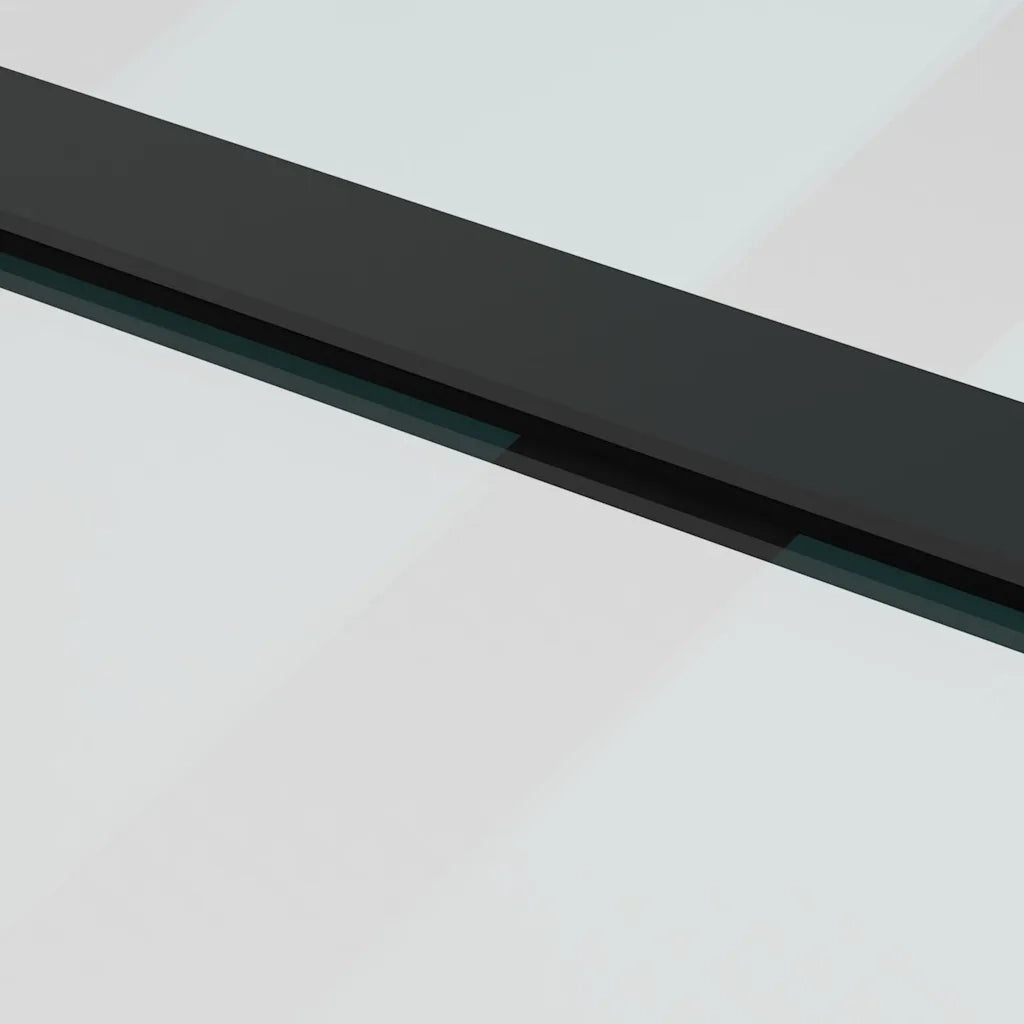 Porta Scorrevole con Ferramenta Nera 76x205 cm in Vetro ESG 3375856