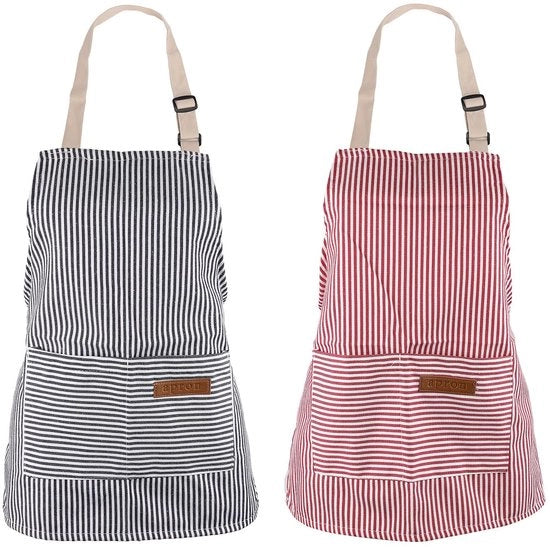 Asciugamano per bambino 2 pezzi - Adattabile - Polyester/Lana - Adatto per 2-6 anni - Rosso/Blu - Con 2 tasche - Asciugamano da cucina
