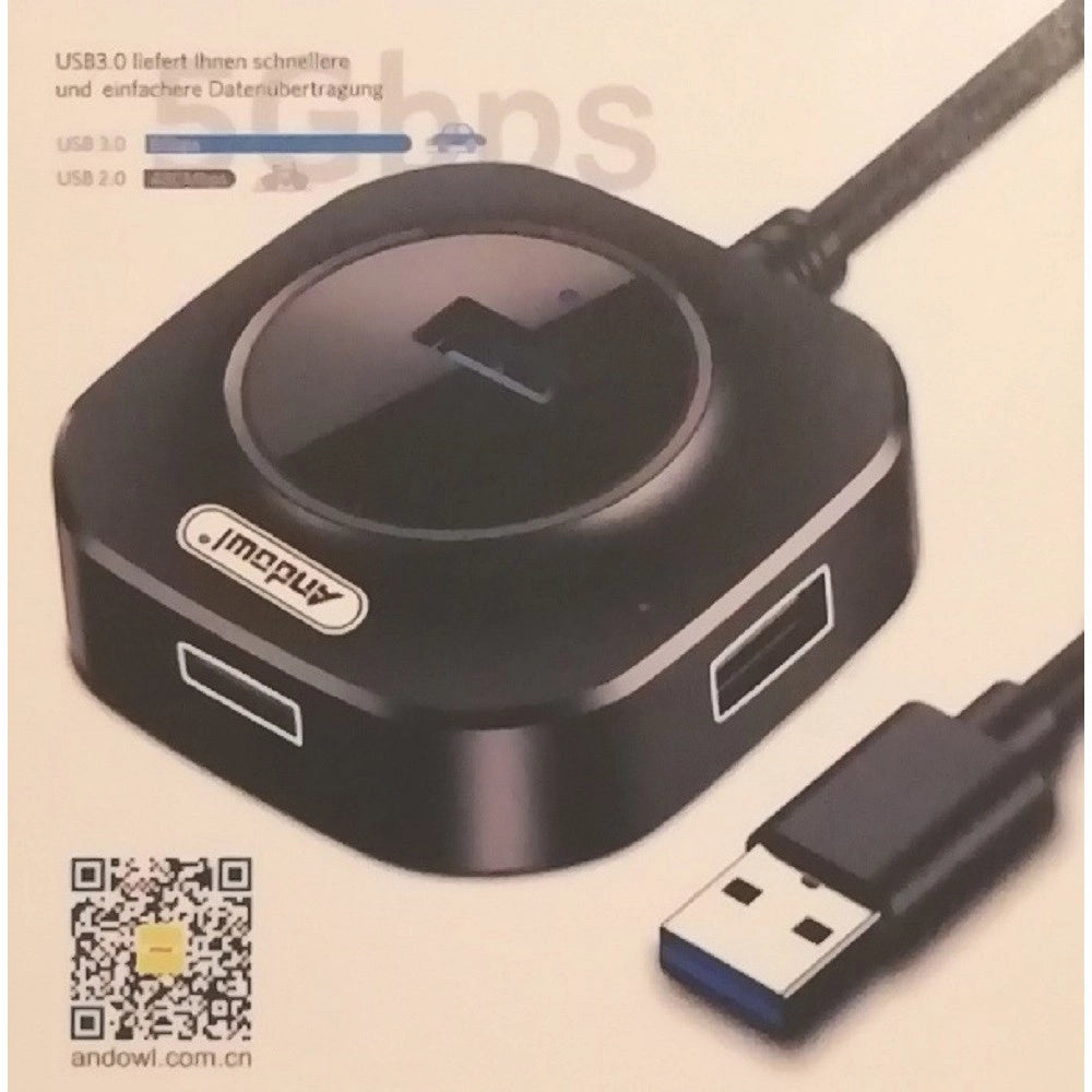 Trade Shop - Smart Hub Usb 4 In 1 Con 4 Porte Usb 3.0/2.0 Q-hu123 Telefoni Computer Notebook -