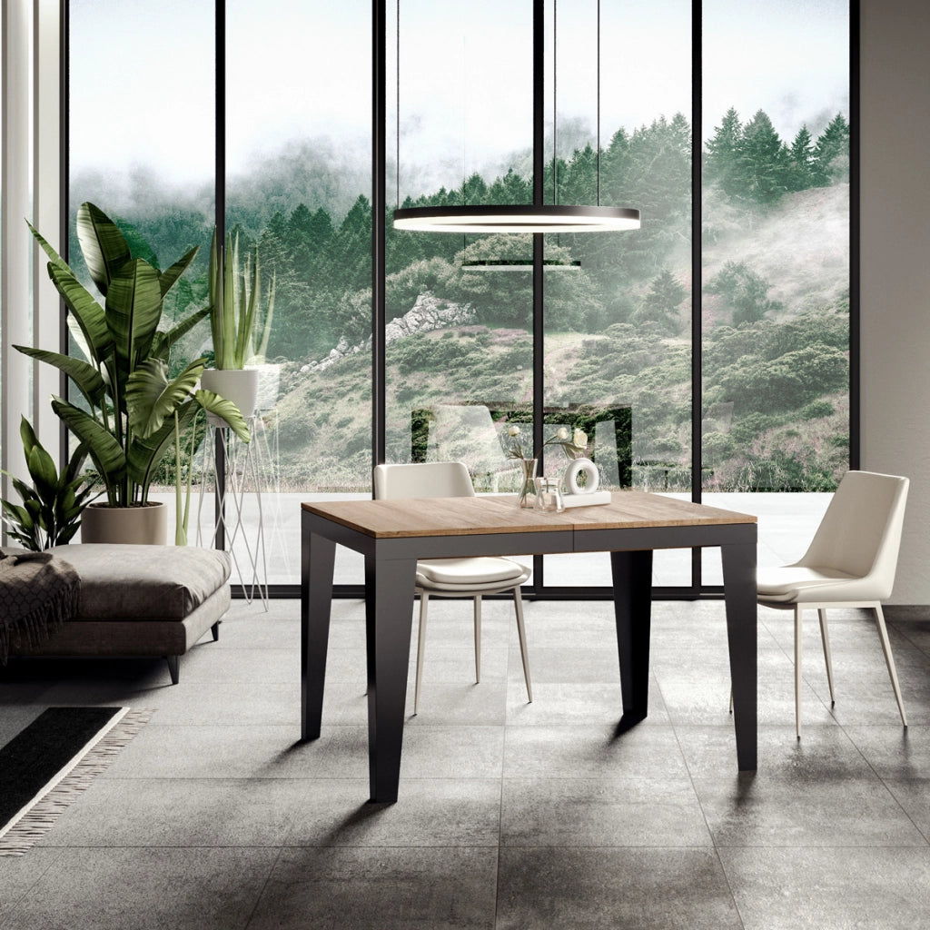 Tavolo allungabile 90x180/284 cm Flaris Evolution Quercia Natura telaio Antracite