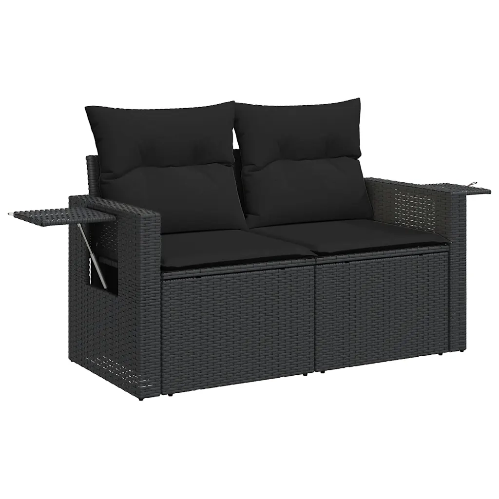 Set Divani da Giardino con Cuscini 7pz Nero Polyrattan 3326486