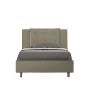 BS COM Letto una piazza e mezza contenitore imbottito 120x200 similpelle cappuccino