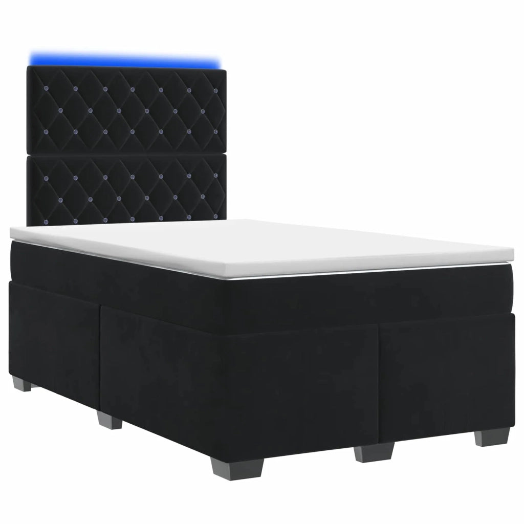 Letto box spring con materasso Nero 120 x 200 cm Velluto 3455080
