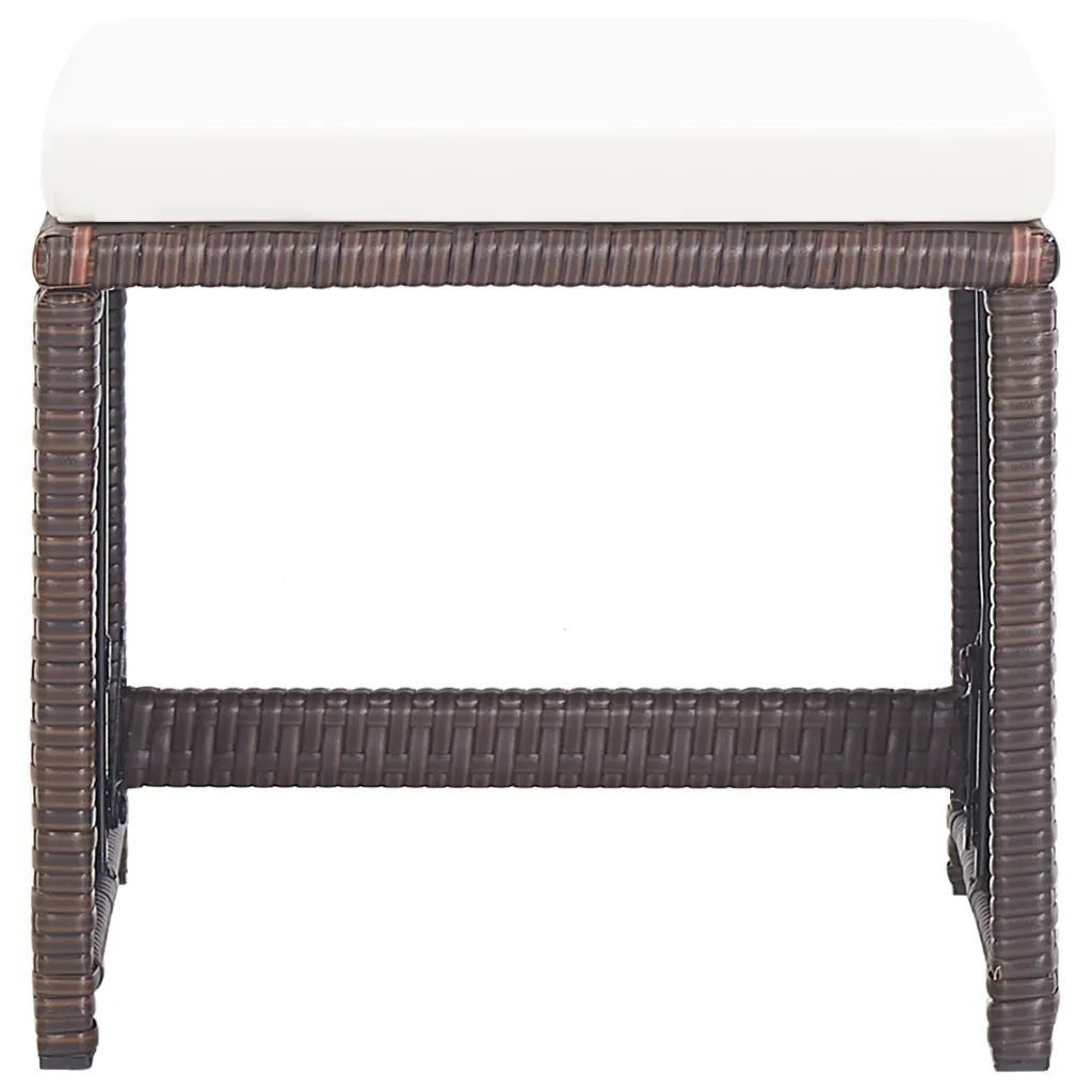 Set da Pranzo da Giardino 17 pz con Cuscini Polyrattan Marrone 46428