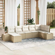 Set Divano da Giardino con cuscino 7 pcs Beige polyrattan 3355820