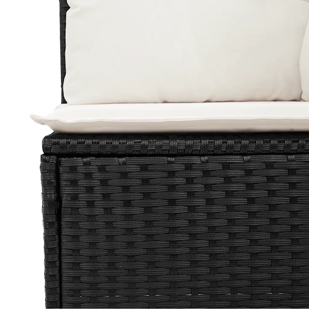 Set Divani da Giardino 5 pz con Cuscini in Polyrattan Nero 3255923