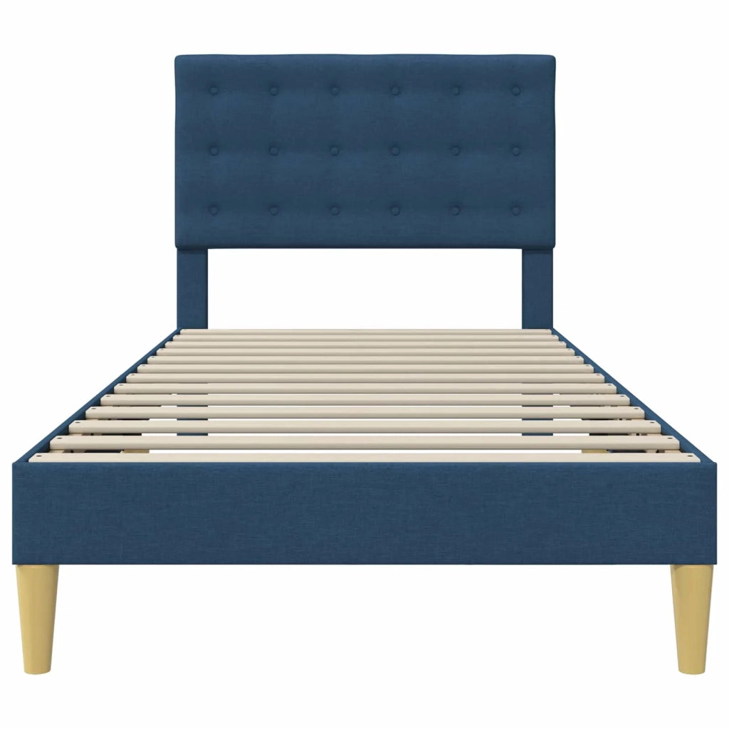 Struttura del letto con testiera-Giroletto Blu 80 x 200 cm Tessuto 763764