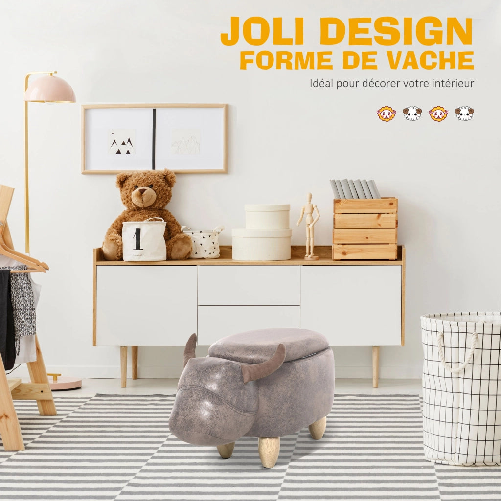 Pouf con Contenitore ¨C Minimal ¨C Marrone, Sintetico, Legno