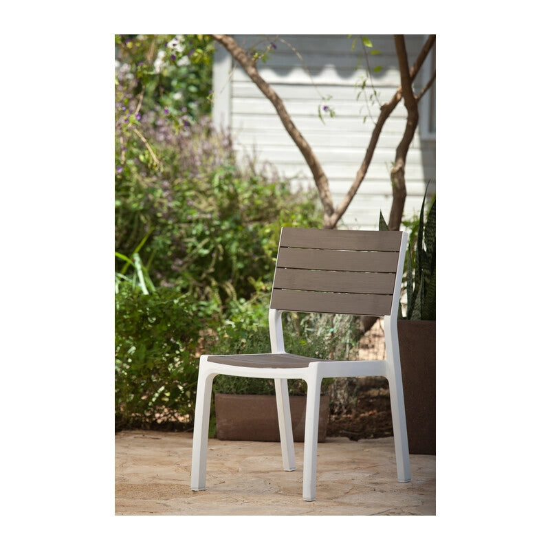 10 pz. keter harmony chair bianco e tortora sedia per esterno arredo giardino