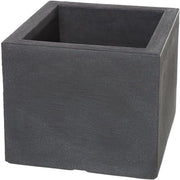 Piantina Moderna in Plastica Anthracite con Aspetto di Pietra di Palermo - Resistente al Congelamento - Dimensioni: 40 x 40 x 33 cm