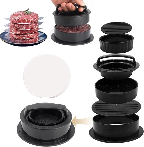 Kit di formaggio per hamburger con 100 fogli di carta per hamburger e set 4-in-1 per hamburger perfetti