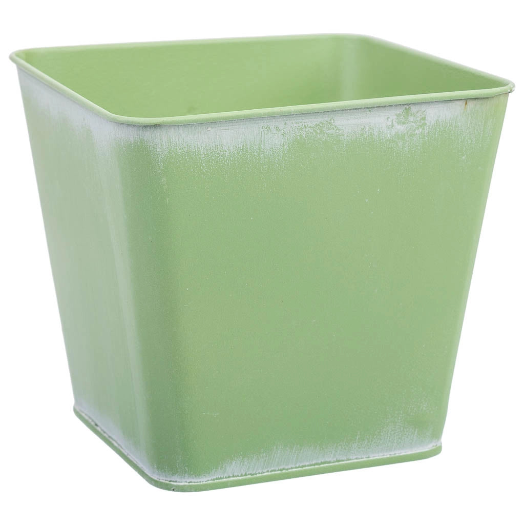 Cestino in metallo verde 14,5x13x10,5