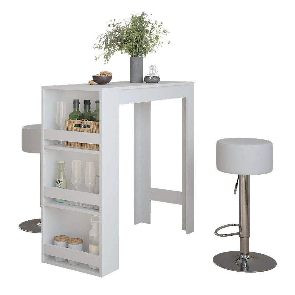 Vicco tavolo bar con sgabelli Bianco 45 x 110 cm con 2 sgabelli da bar