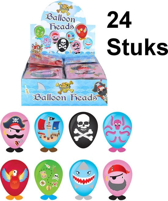 24 pezzi - Mix teste di gatto pirata - Crea i tuoi teste di gatto in palloncino - Cadeau per bambini - Regalo per ragazzi