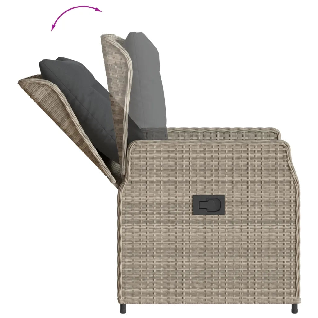 Set Pranzo da Giardino 5pz con Cuscini Grigio Chiaro Polyrattan 3262898