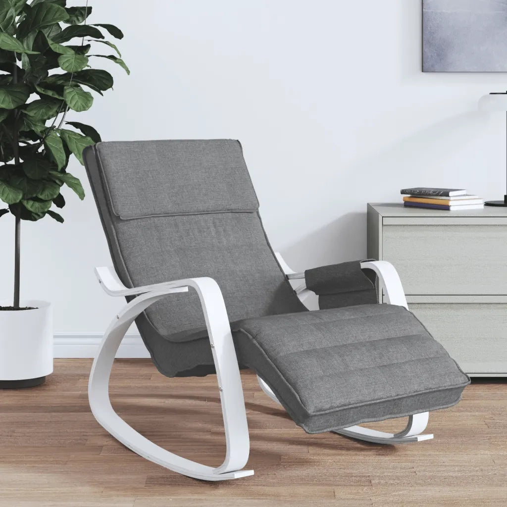 Sedia a Dondolo Grigio Scuro in Tessuto CFW6255627