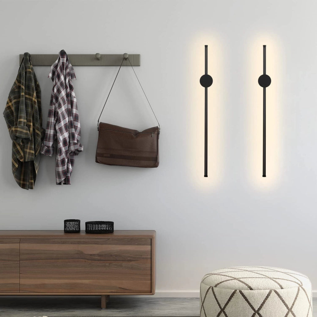 ZMH Applique LED nera dal design moderno e illuminazione rotante per scale per corridoio