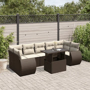 Set Divani da Giardino 8 pz con Cuscini Marrone in Polyrattan 3268413