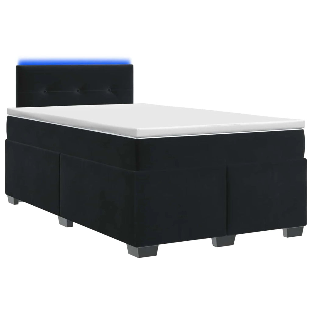 Letto con Box Spring, Materasso e LED Nero 120 x 190 cm Velluto 3452140