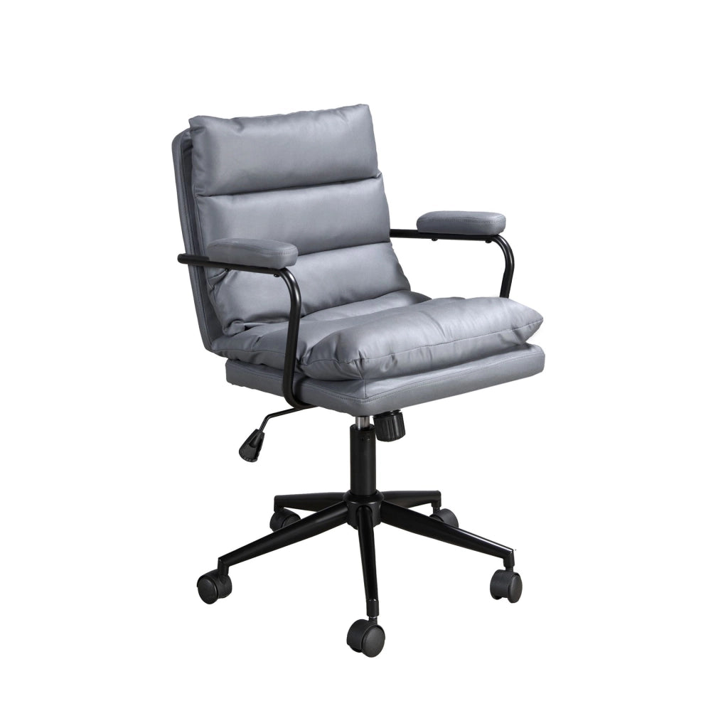 Sedia girevole da ufficio in tessuto grigio