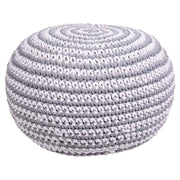 Puff de algodón trenzado gris 45x45x30
