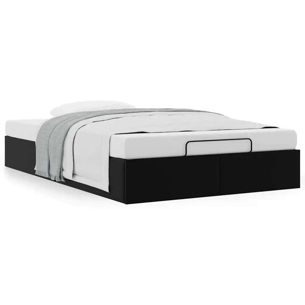 Struttura Letto Pouf senza Materasso Nero 120x190 cm Similpelle 3310789