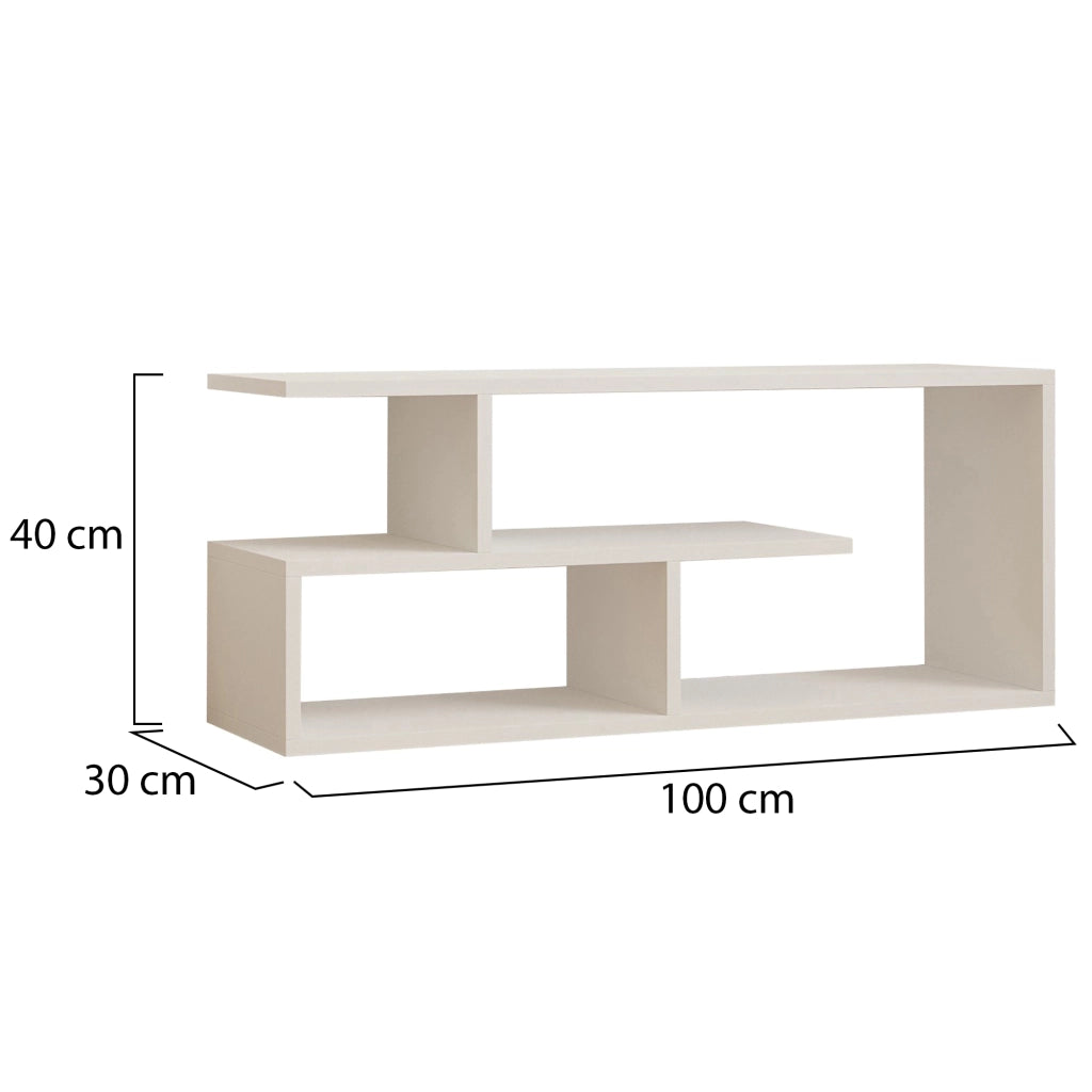 Foglizzo, Mobile Porta tv 2 Ripiani, 100x30x40h cm Bianco