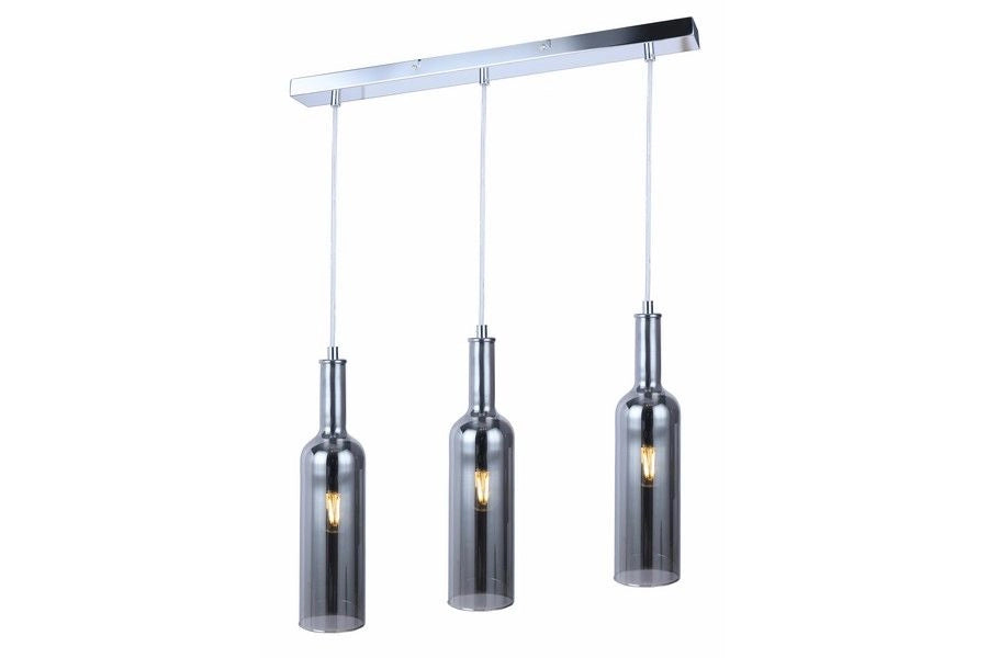 Sospensione Reality Bottle cromata 3 luci E27 IP20