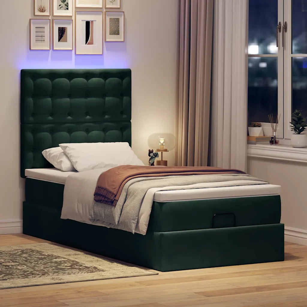 Struttura Letto Pouf con Materassi 100x200 cm Velluto 3314447