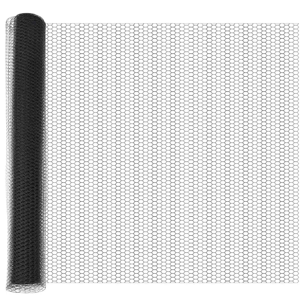 Palo della recinzione Grigio 25 x 1 m (rete da 13 mm) Acciaio