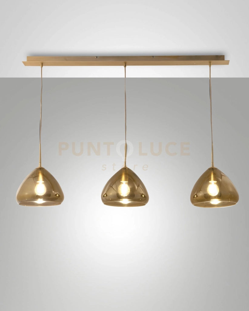 GLOW SOSPENSIONE OTTONE 3 LUCI 3667-48-118