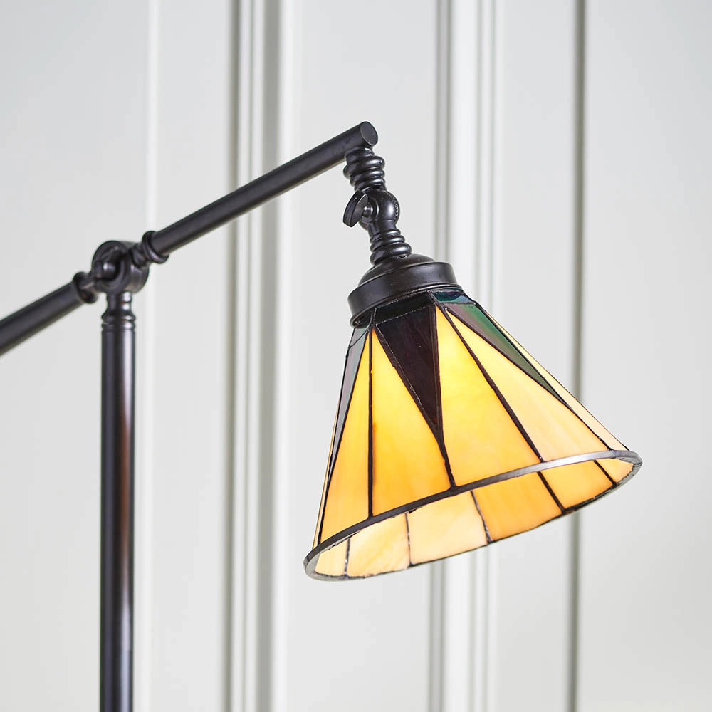Lampada da terra Tiffany vetrata DARK STAR nera 1xE14 40W