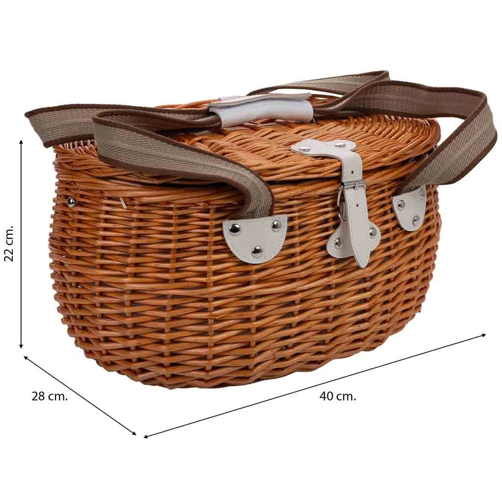 Cestino da picnic marrone (2 coperti) 40x28x22h cm