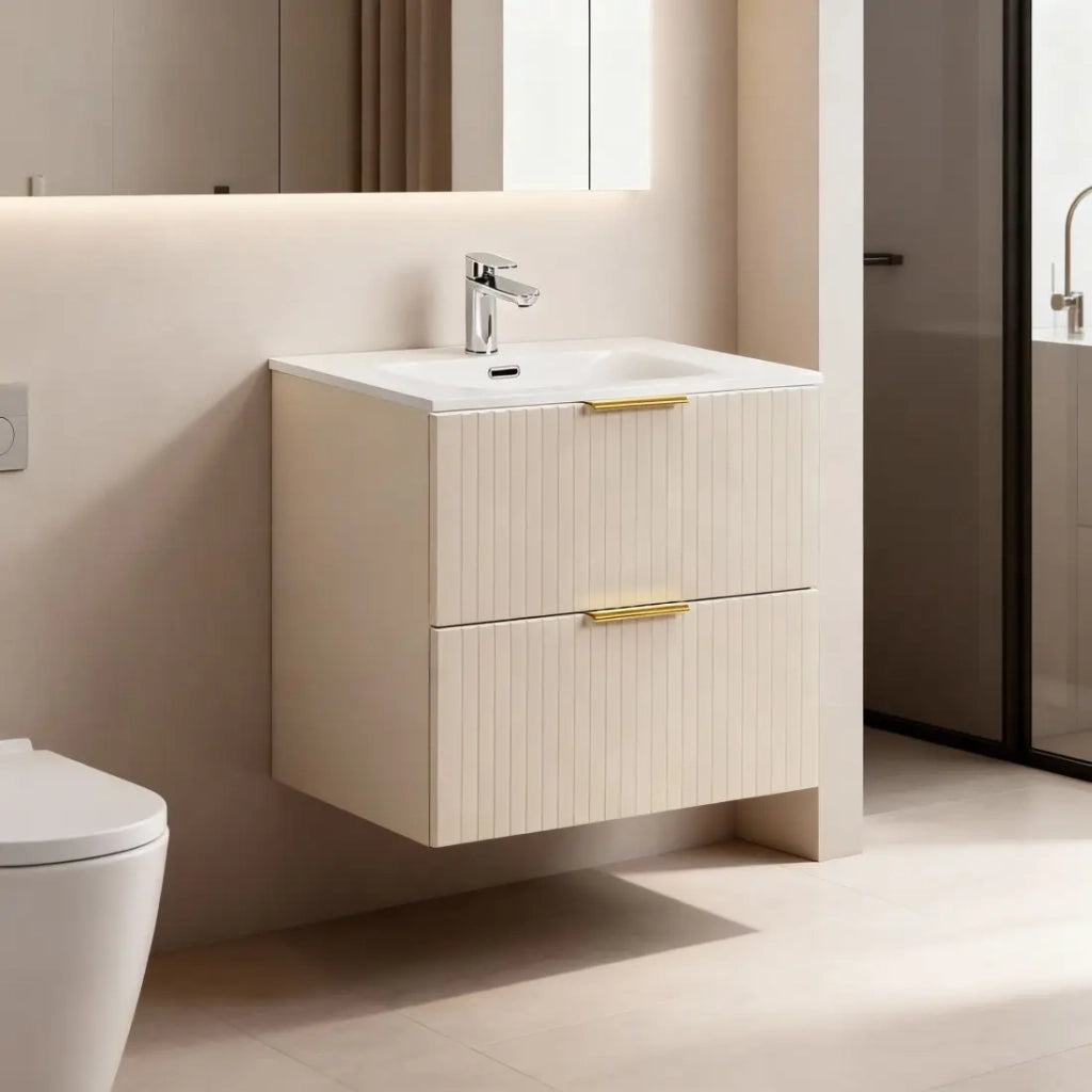 Set da bagno NOXERA 60 cm – Marrone congo – Lavabo incassato