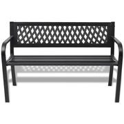 Panchina da Giardino 118 cm in Acciaio Nera 42169