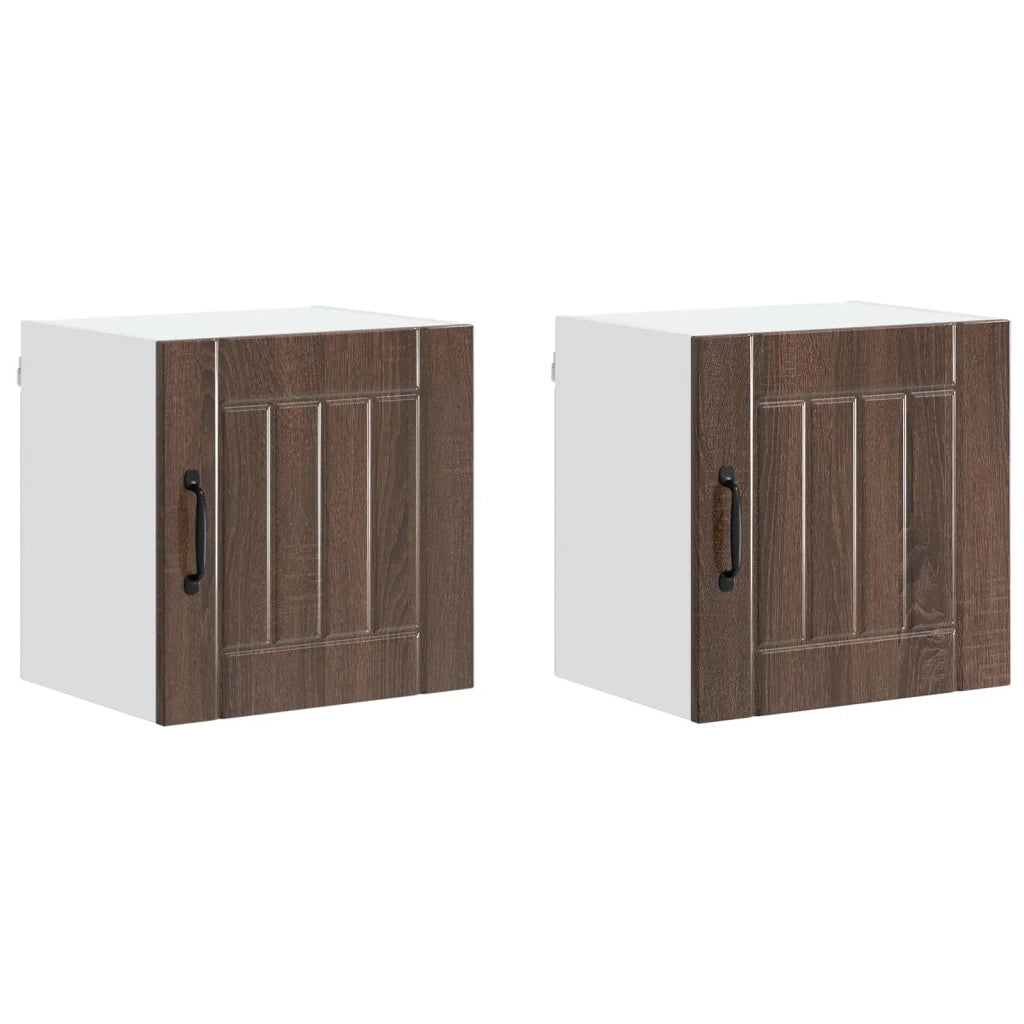 Mobile da cucina 2 pz-Set di 2 Armadio da cucina Rovere Marrone 40 x 31 x 40 cm 491539